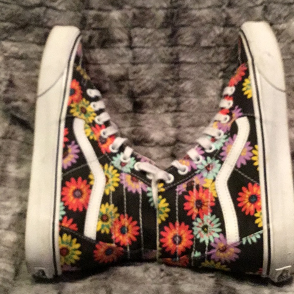 Vans High-Top Sneakers with Multicolor Floral Print Woman’s Size 9 - Picture 4 of 6